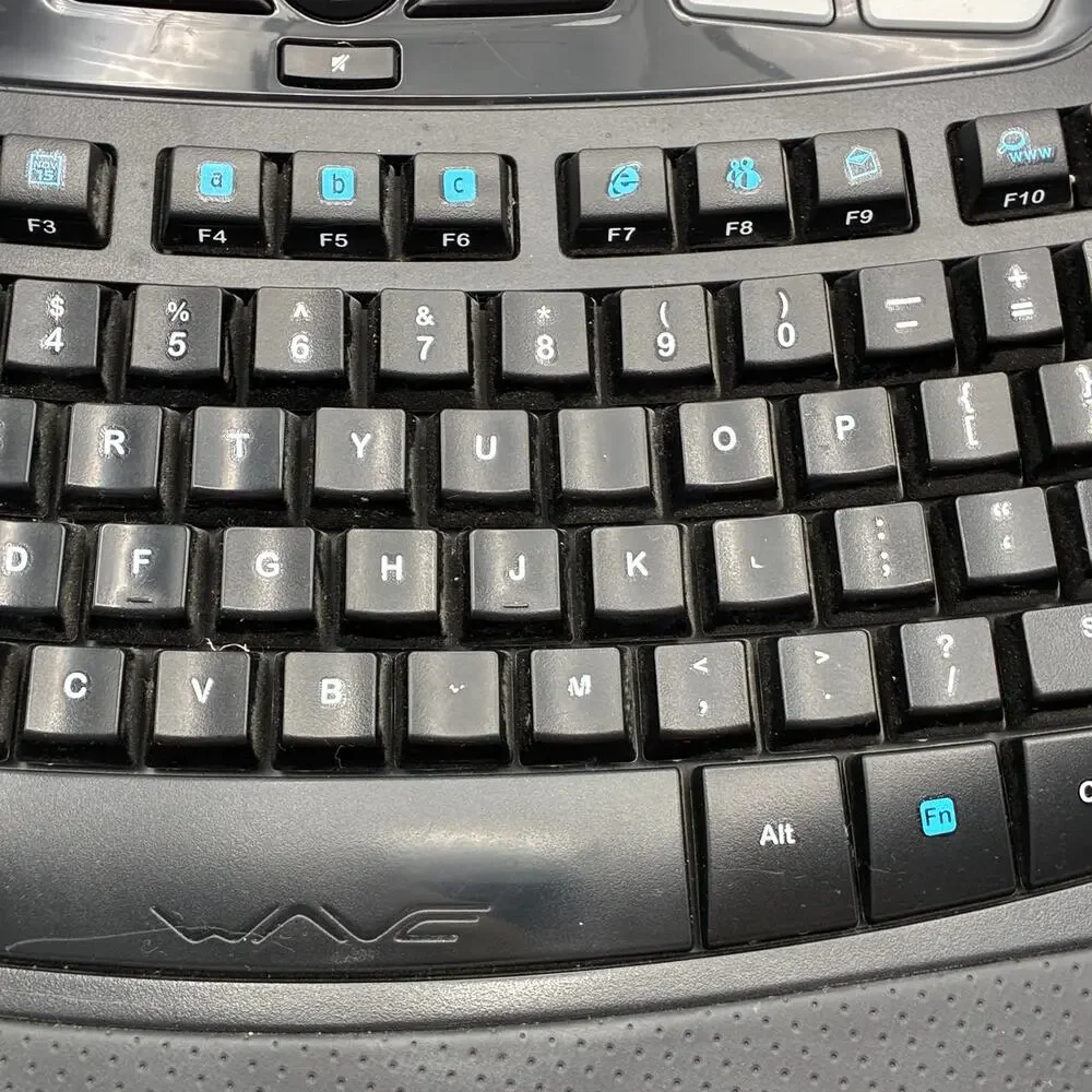 Logitech Wireless Wave K350 Ergonomic Keyboard - No USB Dongle - TESTED